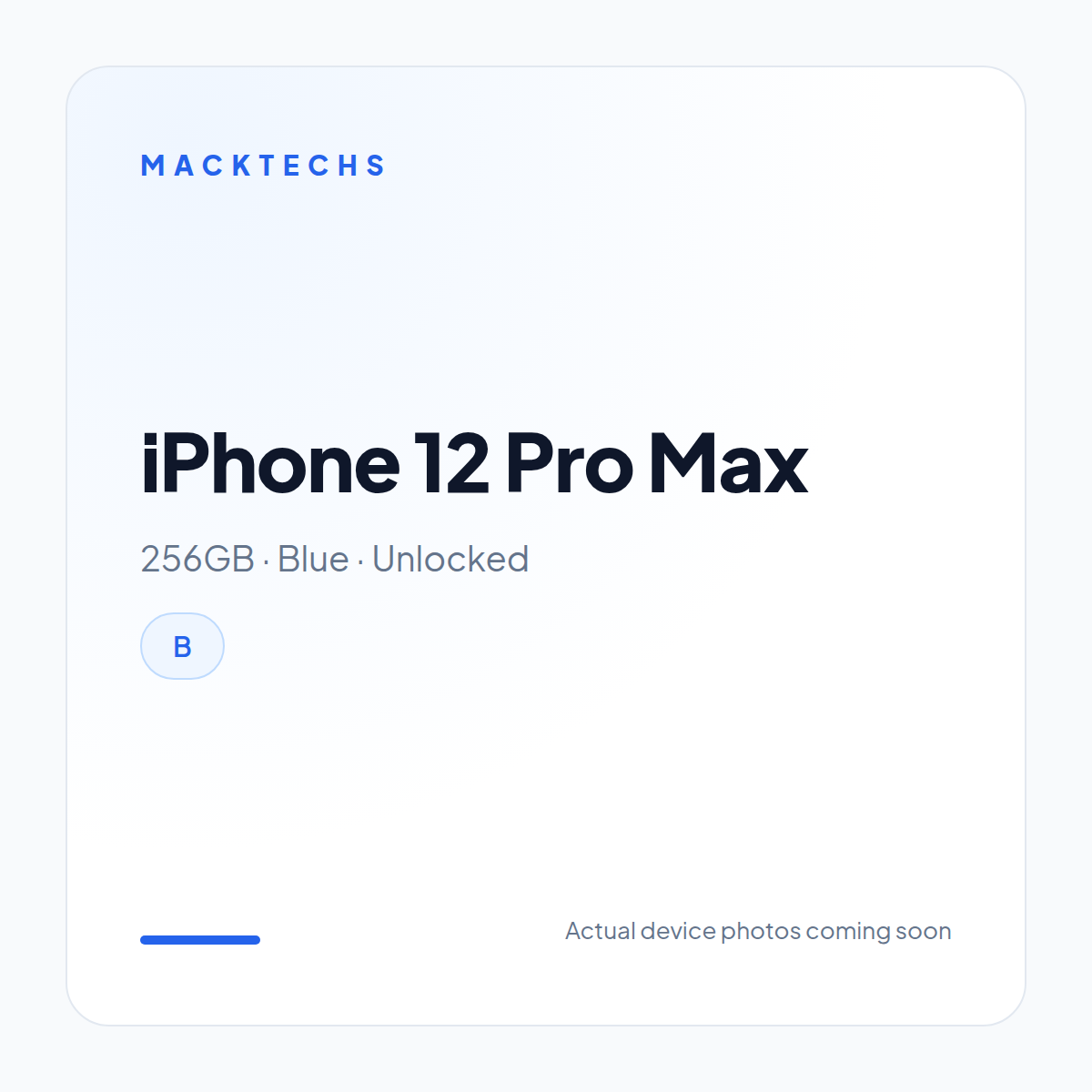 iPhone 12 Pro Max 256GB Blue Unlocked B Pre-Owned