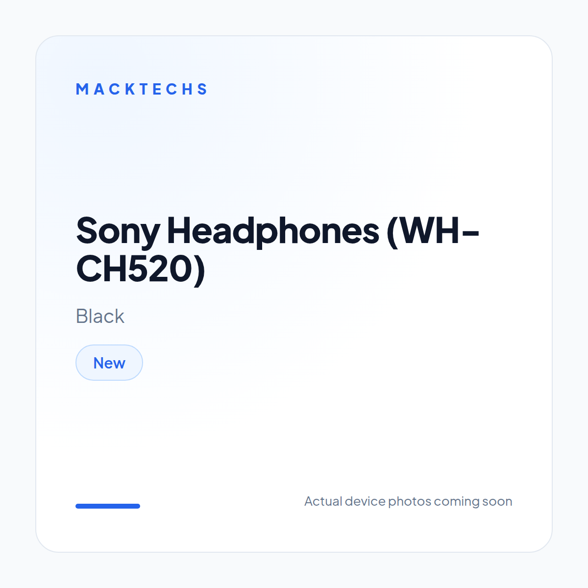 Sony Headphones (WH-CH520) Black New