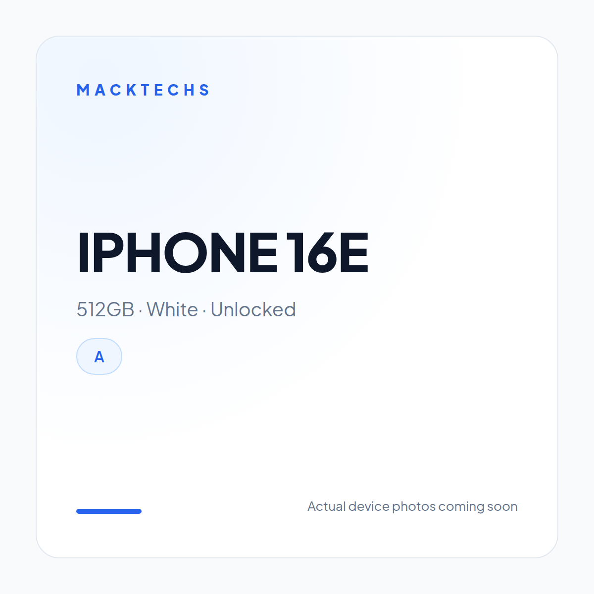 IPHONE 16E 512GB White Unlocked A Pre-Owned